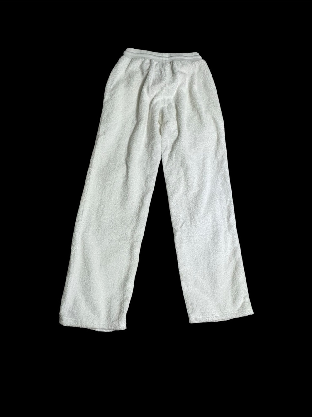 Threedry weekend Cozy White Terry Cloth Plush Lounge Pants